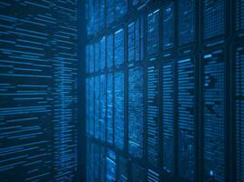 AI generated Digital Cyberspace with Particles and Digital Data Network Connections. High Speed Connection and Data Analysis Technology Digital Abstract Background Concept. 3d rendering photo