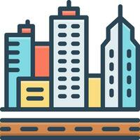 color icon for cities vector