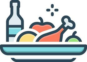 color icon for meals vector