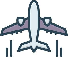 color icon for flight vector