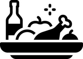 solid icon for meals vector