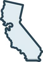 color icon for california vector