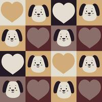 Dog and heart seamless pattern vector