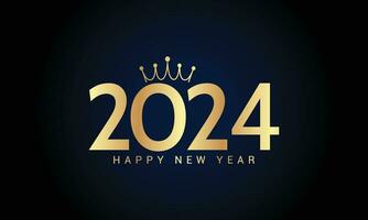 2024 Happy New Year logo design vector. trendy new year 2024 design template. vector