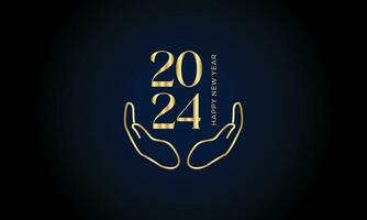 2024 Happy New Year logo design vector. trendy new year 2024 design template. vector