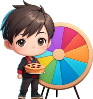AI generated a cartoon boy with pie png