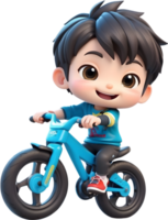 ai généré une dessin animé enfant équitation une bicyclette png