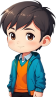 AI generated cartoon boy character with smile face png