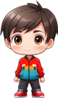 AI generated cartoon boy character with smile face png