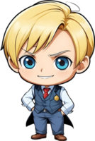 AI generated anime character with blonde hair and blue eyes png