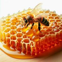 AI generated Honey with bee photo