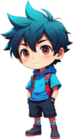 AI generated cartoon boy character with smile face png