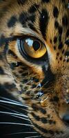 AI generated Leopard macro photography. AI Generated photo