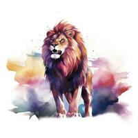 AI generated Watercolor Lion on a white background. For T-shirt Design. AI Generated photo