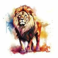 AI generated Watercolor Lion on a white background. For T-shirt Design. AI Generated photo
