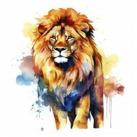 AI generated Watercolor Lion on a white background. For T-shirt Design. AI Generated photo