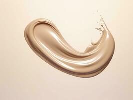 AI generated Liquid foundation splash element, fluid cosmetic cream 3d rendering. AI Generated photo