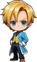 AI generated anime character with blonde hair and blue eyes png