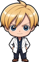 ai genererad ett anime karaktär med blå ögon och blond hår png