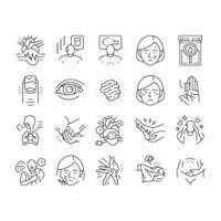 disease symptom health icons set vector