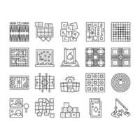 game table play board icons set vector