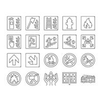 emergency safety security danger icons set vector