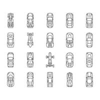 race car speed sport vehicle icons set vector