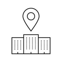 office map location line icon vector illustration