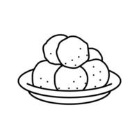 Loukoumades griego cocina línea icono vector ilustración