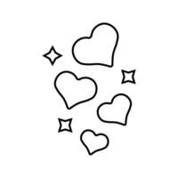 hearts fly line icon vector illustration