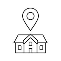 home map location line icon vector illustration