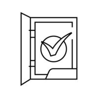 folder check mark line icon vector illustration