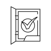 folder check mark line icon vector illustration