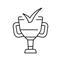 trophy check mark line icon vector illustration