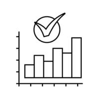 graph check mark line icon vector illustration