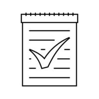 notepad check mark line icon vector illustration