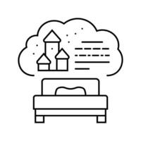 bedtime story sleep night line icon vector illustration