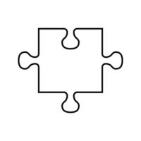 puzzle piece jigsaw line icon vector illustration