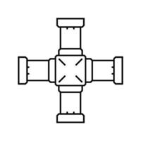 Ingenieria tubería línea icono vector ilustración