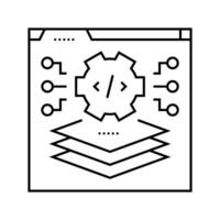 full stack development software line icon vector illustration