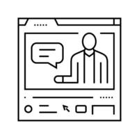 video lectures online learning platform line icon vector illustration