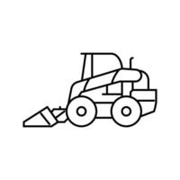 skid steer construction vehicle line icon vector illustration