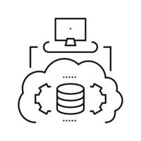 serverless architecture software line icon vector illustration