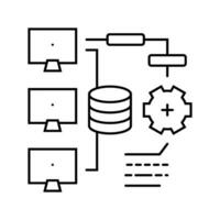 continuous integration software line icon vector illustration