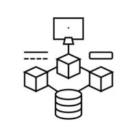 microservices software line icon vector illustration