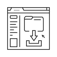 homework submission online learning platform line icon vector illustration