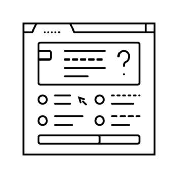 quiz tests online learning platform line icon vector illustration