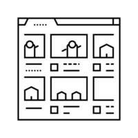 storyboard creation game development line icon vector illustration