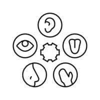 sensory integration occupational therapist line icon vector illustration
