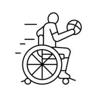 adaptado Deportes ocupacional terapeuta línea icono vector ilustración